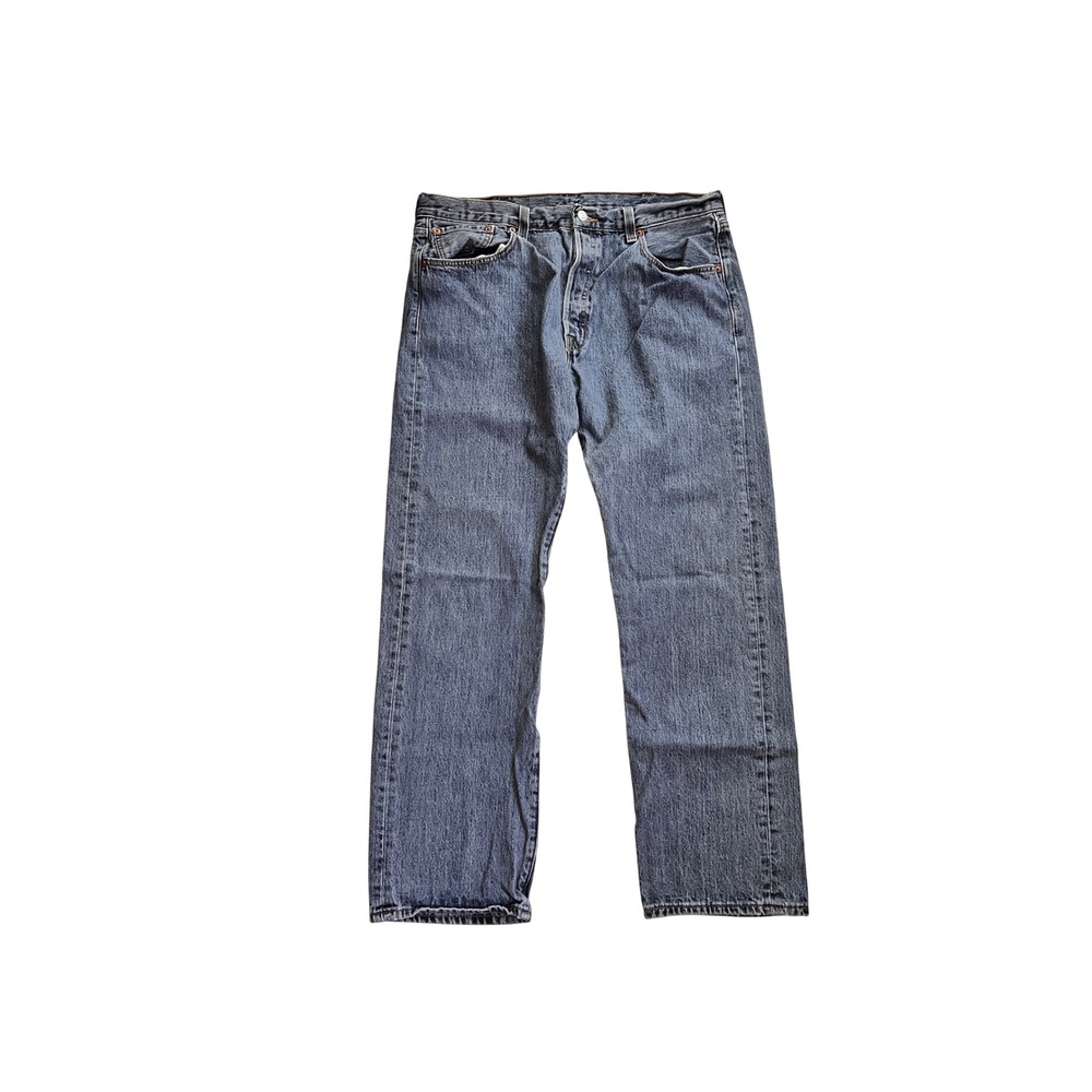 Y2K Levis 501 Original Fit Straight Leg Jeans Blue Medium Wash 38x32 Mens Denim